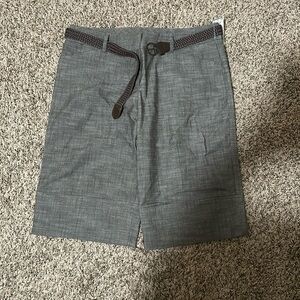 [NWT] Women's Dress Shorts Gray (w/ brown belt) - Juniors Size 13